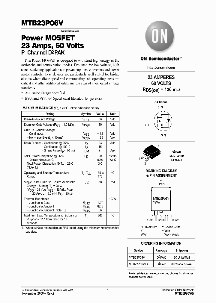 MTB23P06V-D_203992.PDF Datasheet