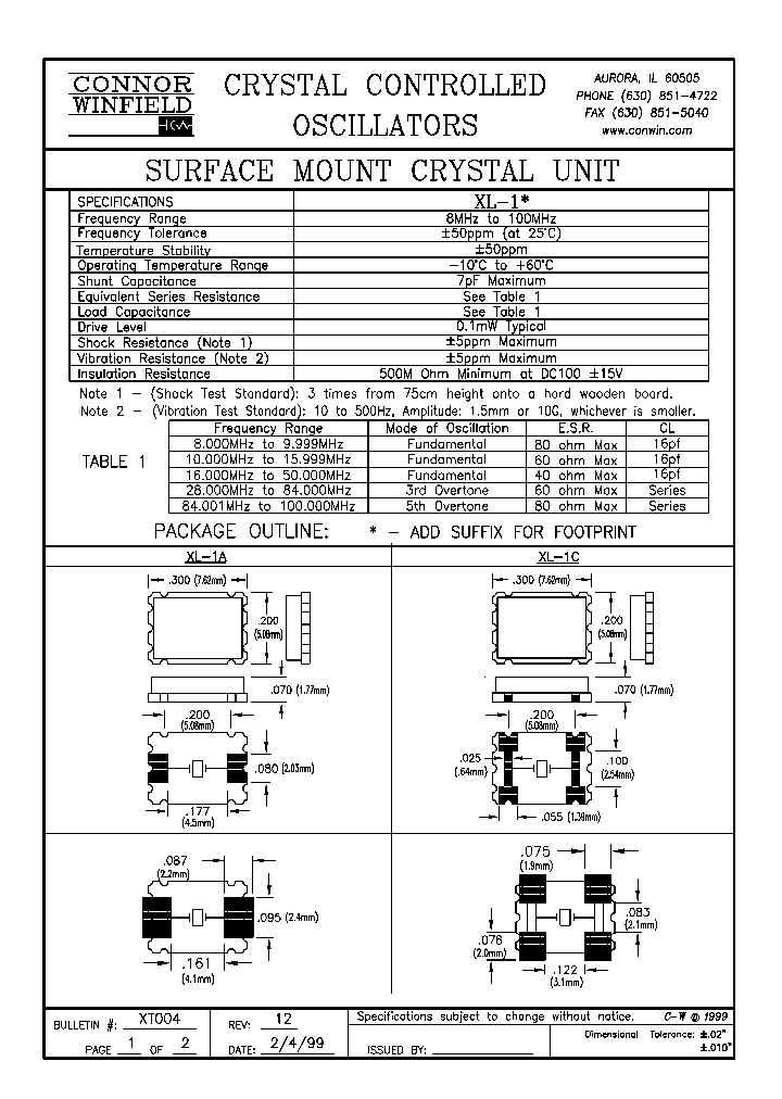 XL-1C-100000MHZ_219838.PDF Datasheet
