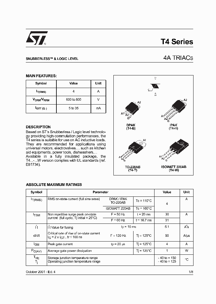 T405-600B_221329.PDF Datasheet Download --- IC-ON-LINE