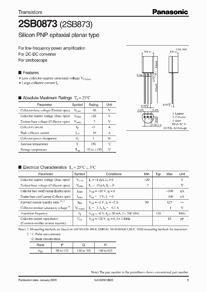 2SB0873_229398.PDF Datasheet