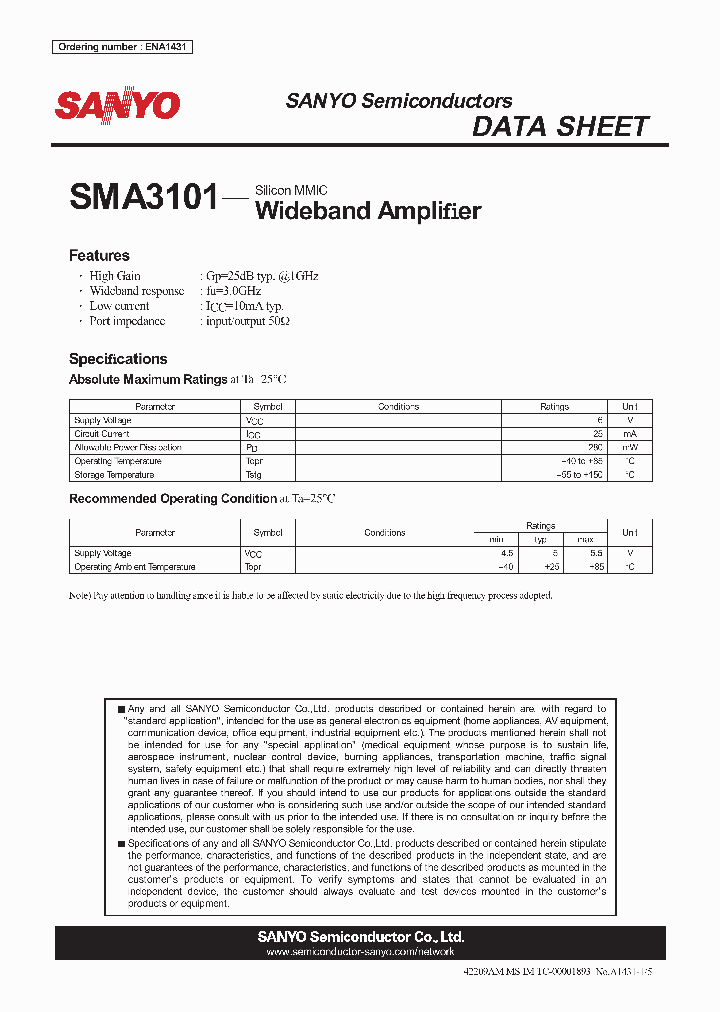 SMA3101_412292.PDF Datasheet