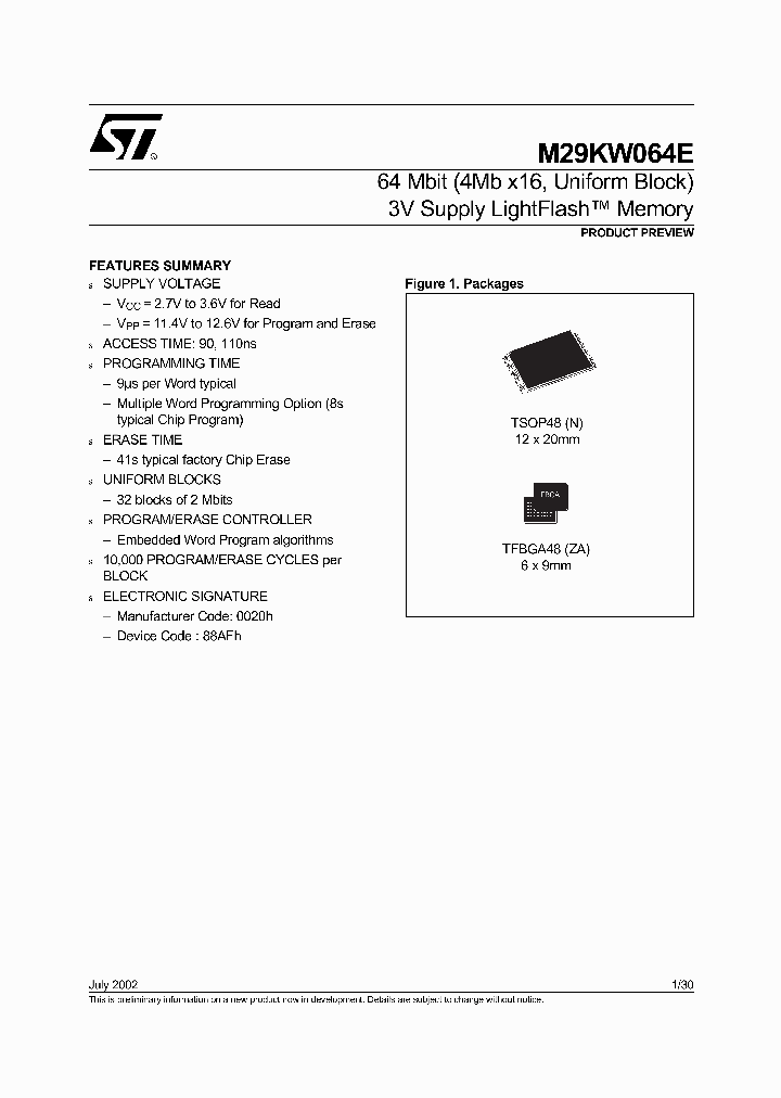 M29KDCL3-32T_326115.PDF Datasheet