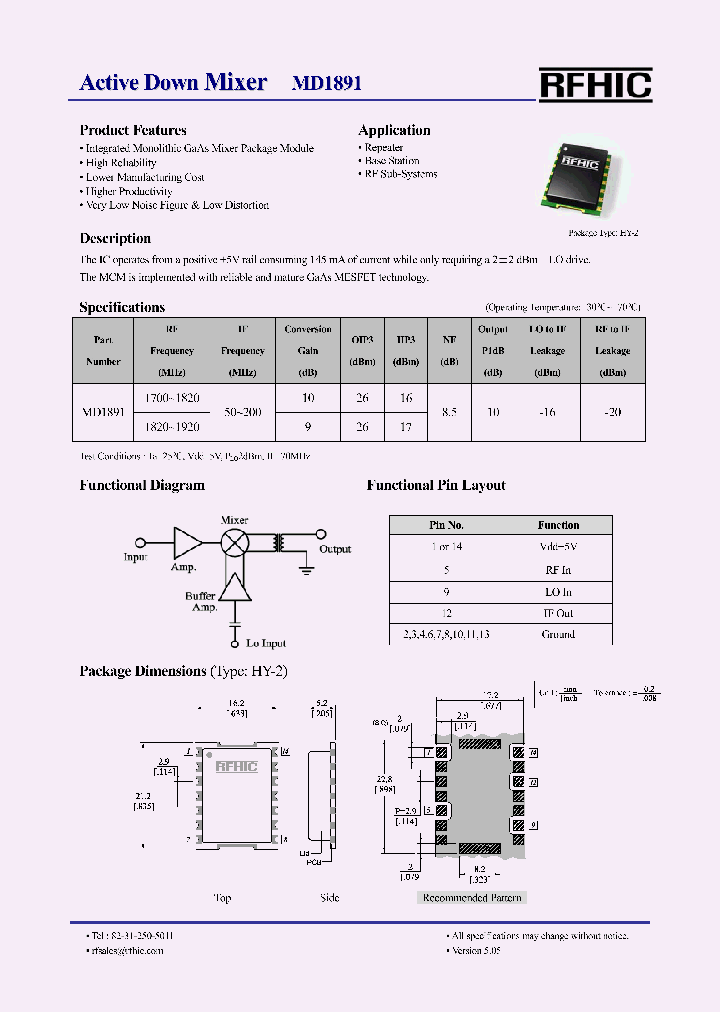 MD1891_492829.PDF Datasheet Download --- IC-ON-LINE