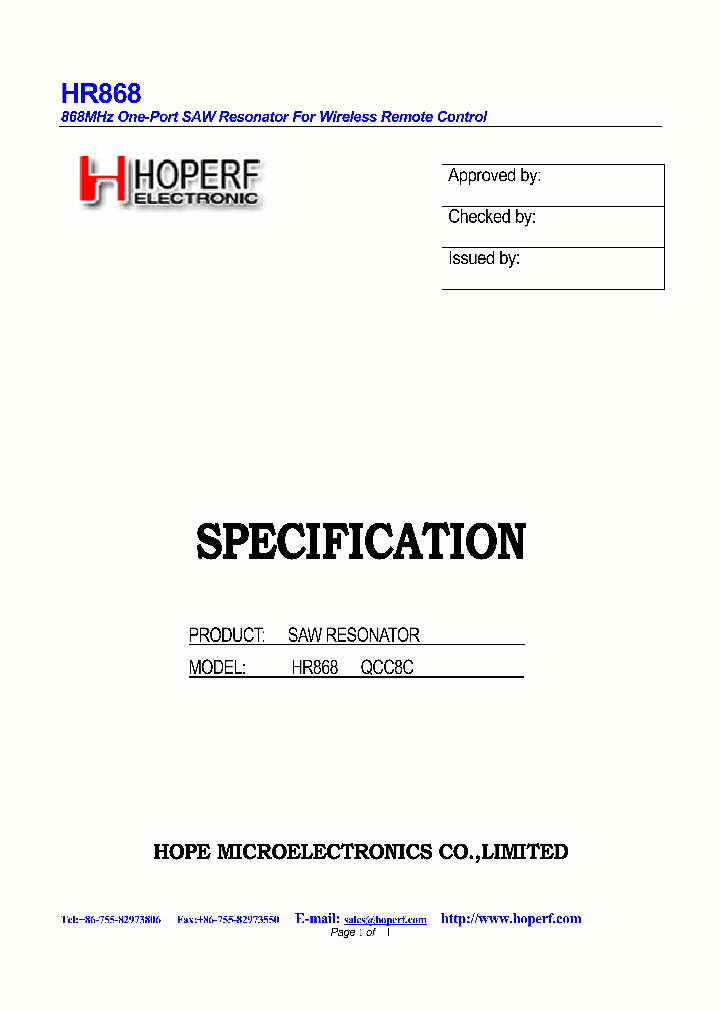 HR868_507311.PDF Datasheet