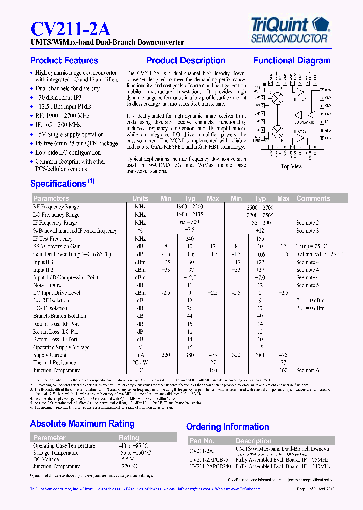 CV211-2AF_333793.PDF Datasheet Download --- IC-ON-LINE