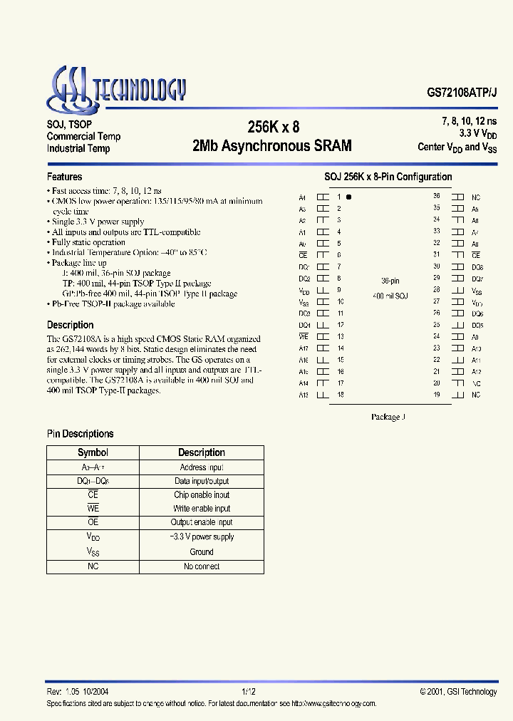 GS72108AJ-7I_335160.PDF Datasheet