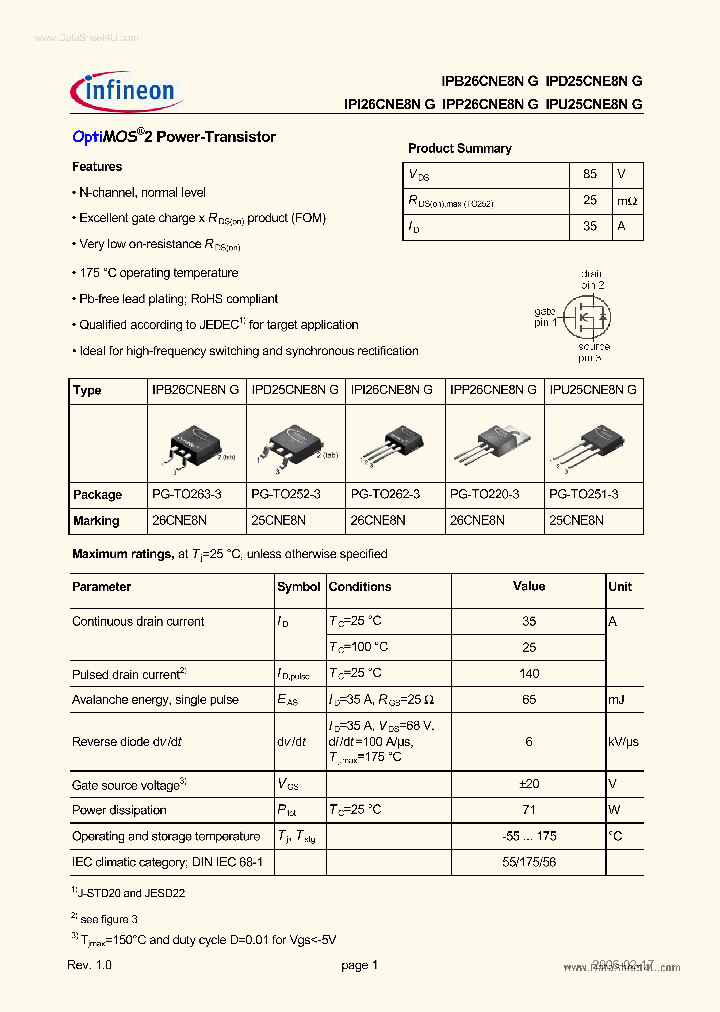 IPD26CNE8NG_215401.PDF Datasheet