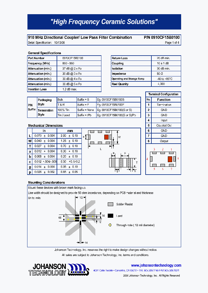 0910CF15B0100_613929.PDF Datasheet