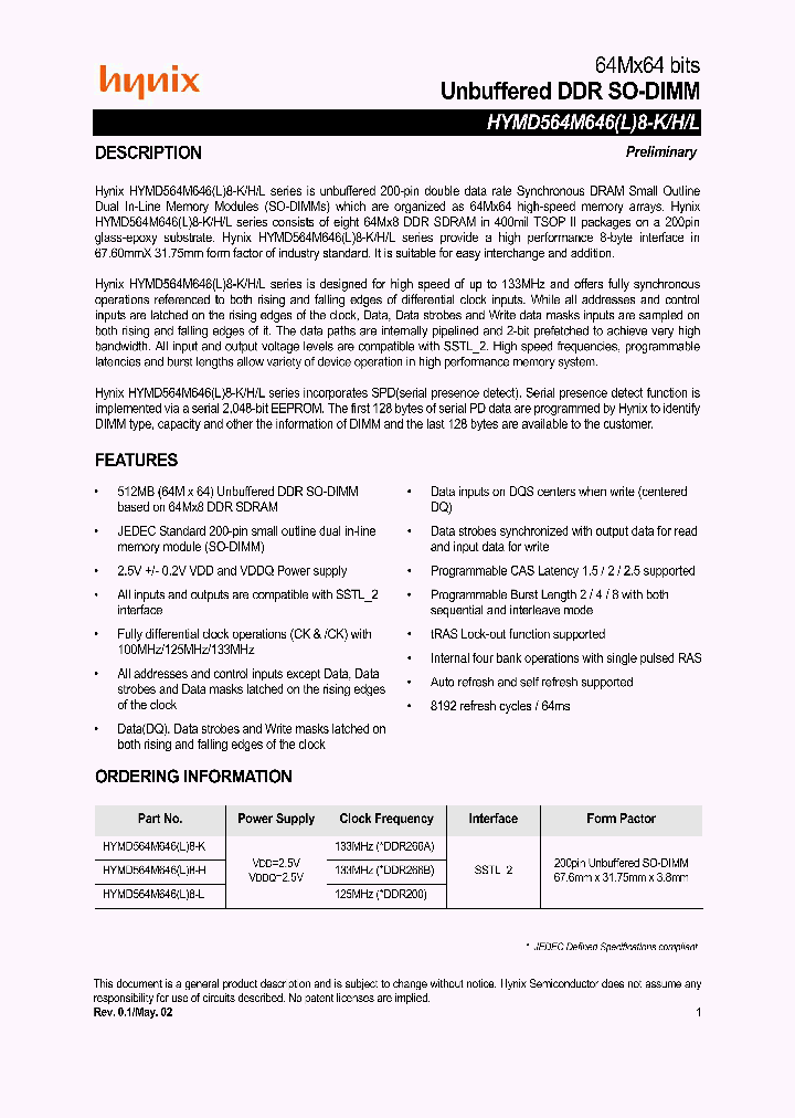 HYMD564M6468_353435.PDF Datasheet