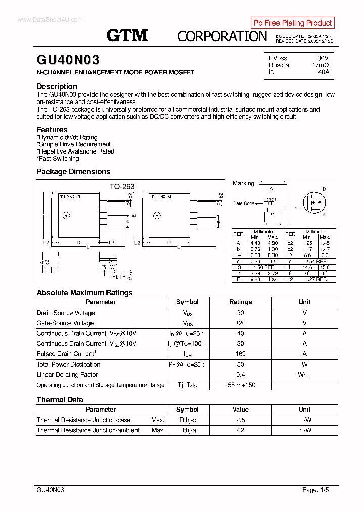 GU40N03_253770.PDF Datasheet