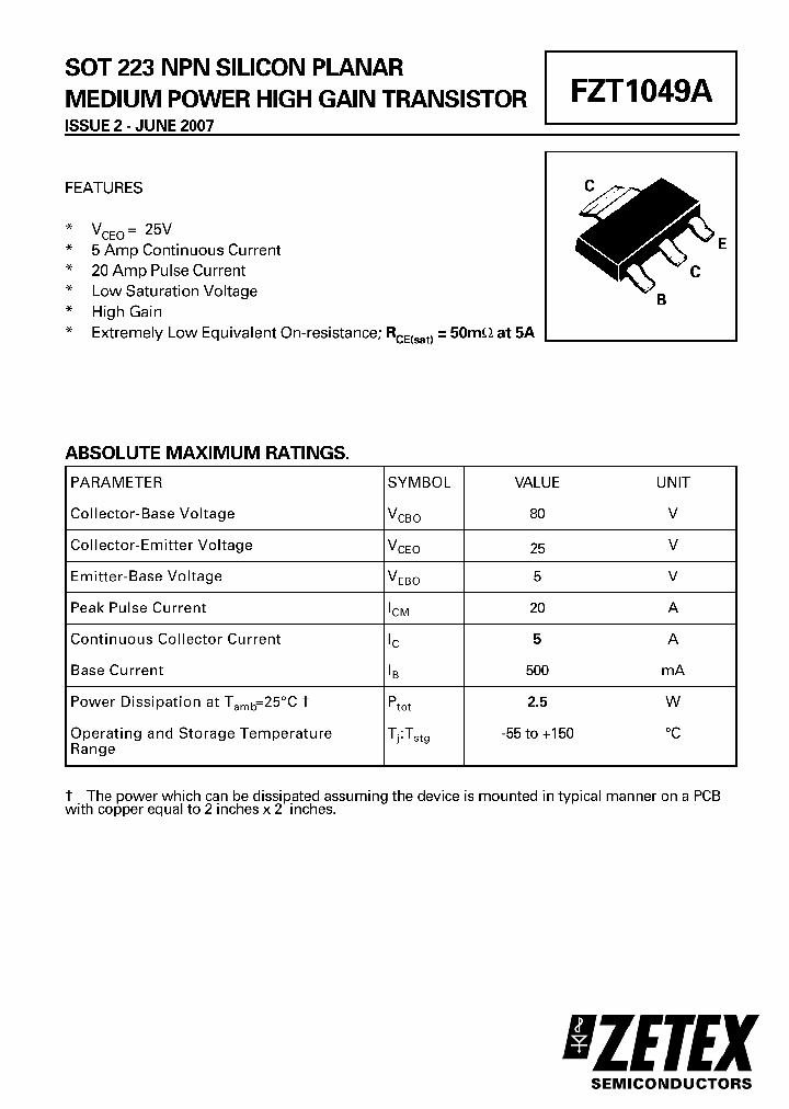 FZT1049A_631041.PDF Datasheet Download --- IC-ON-LINE