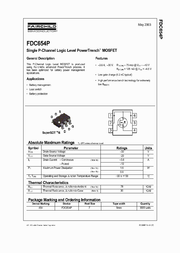 FDC654PNF073_290315.PDF Datasheet