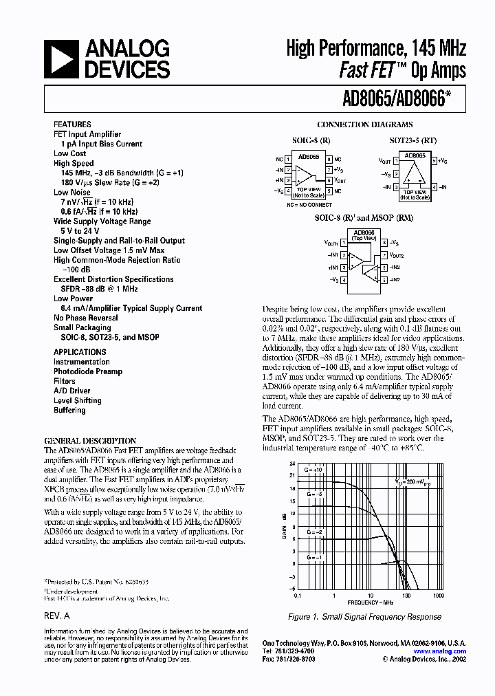 AD8065_291039.PDF Datasheet Download --- IC-ON-LINE