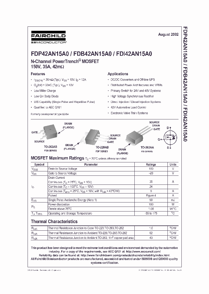 FDB42AN15A0_291492.PDF Datasheet