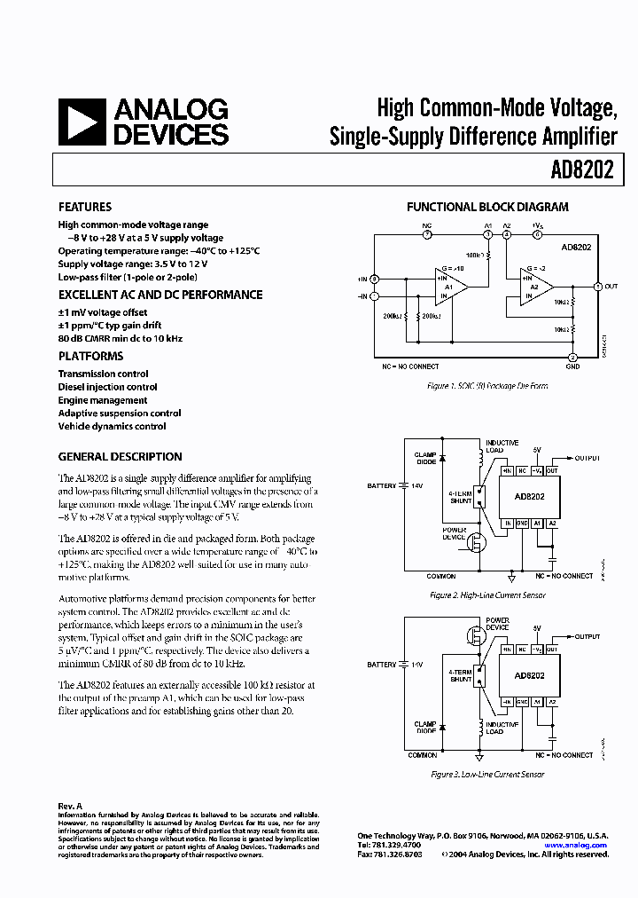 AD8202_368907.PDF Datasheet Download --- IC-ON-LINE