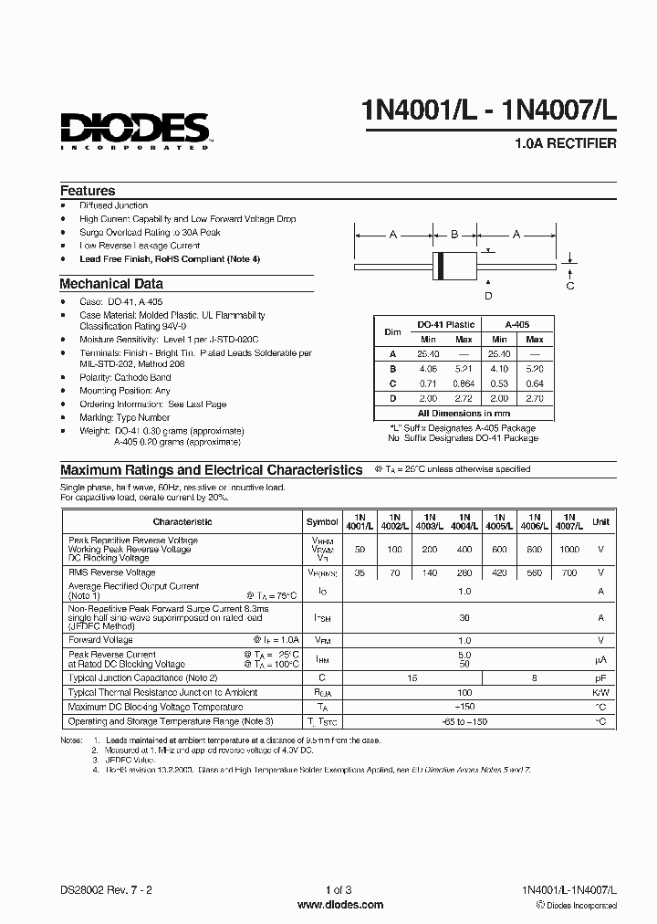 1N4003-A_371498.PDF Datasheet Download --- IC-ON-LINE