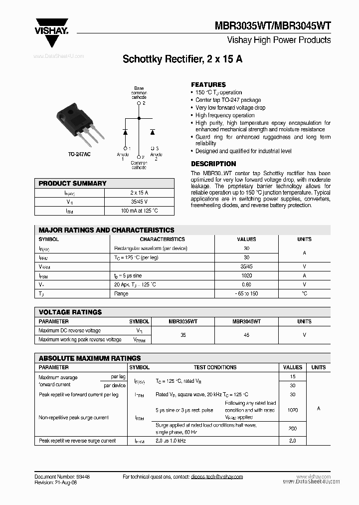 3045WT_315009.PDF Datasheet Download --- IC-ON-LINE