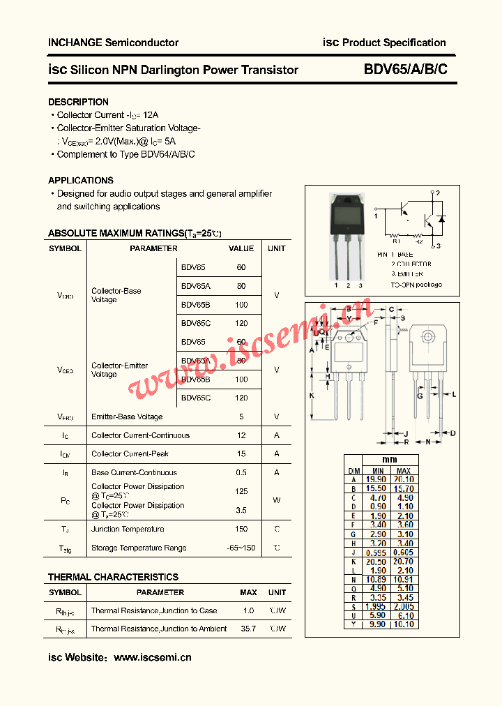 BDV65B_710711.PDF Datasheet Download --- IC-ON-LINE