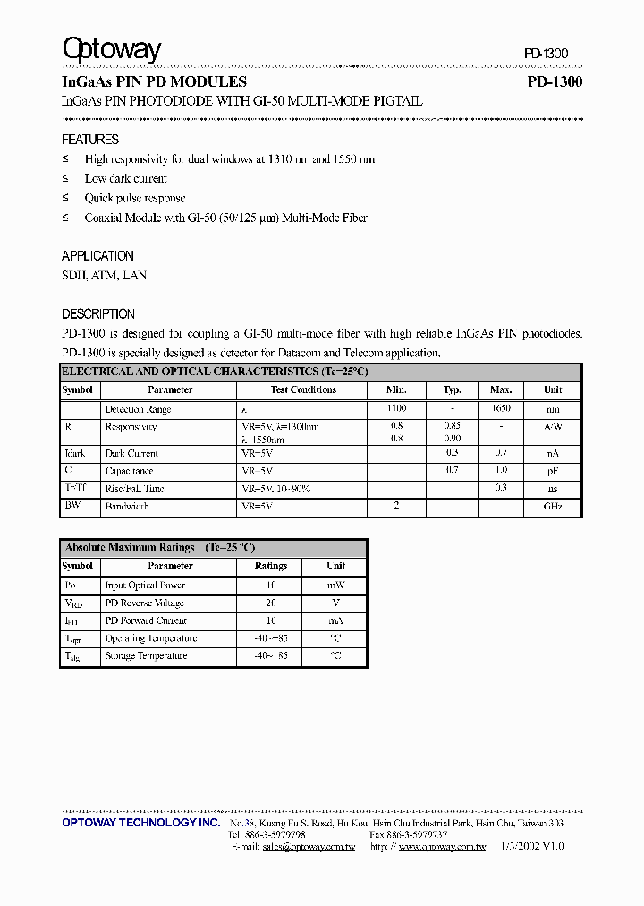 Pd 1300 Xx Pdf Datasheet Download Ic On Line