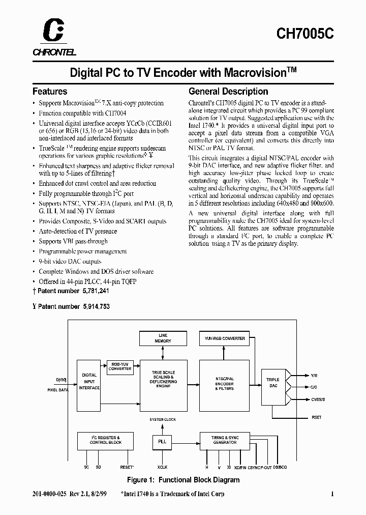 CH7005C-V_726505.PDF Datasheet Download --- IC-ON-LINE