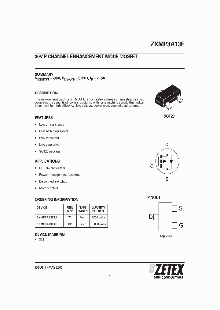 ZXMP3A13F_730909.PDF Datasheet