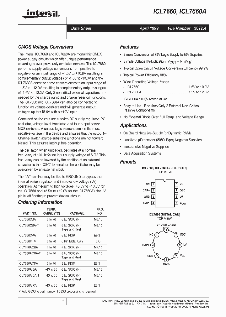 ICL7660_356312.PDF Datasheet