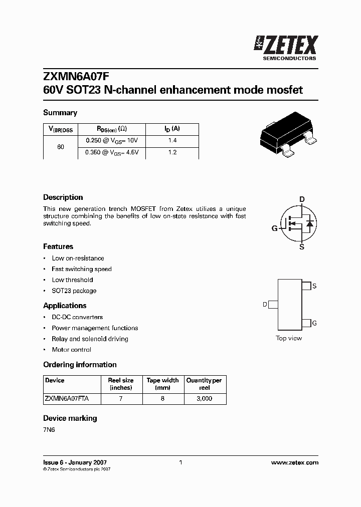ZXMN6A07F_763675.PDF Datasheet