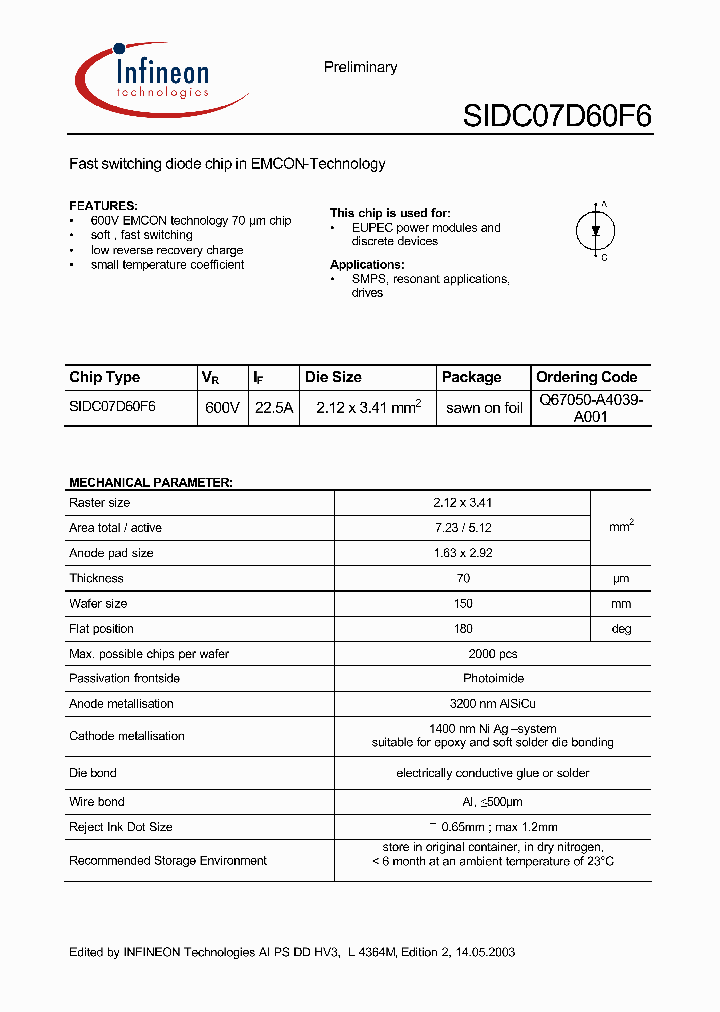 SIDC07D60F6_405506.PDF Datasheet