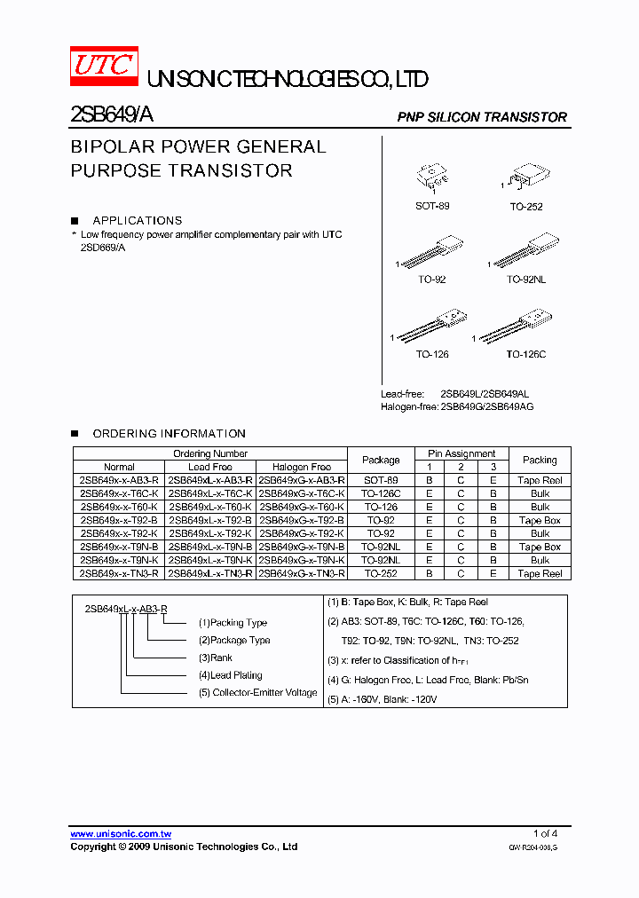 2SB649XL-X-T92-B_773629.PDF Datasheet