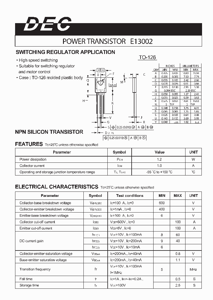 E13002TO-126_450561.PDF Datasheet