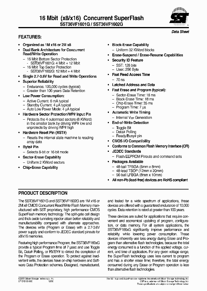 SST36VF1602G-70-4I-B3KE_464212.PDF Datasheet