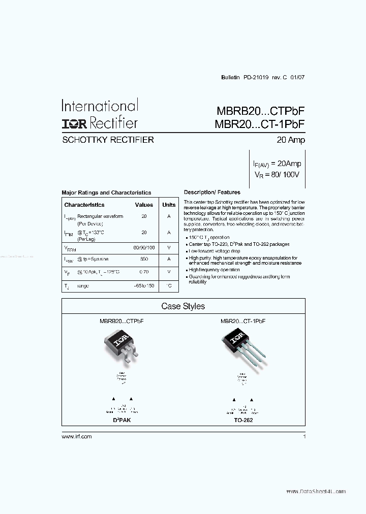 MBR20100CT-1PBF_422570.PDF Datasheet