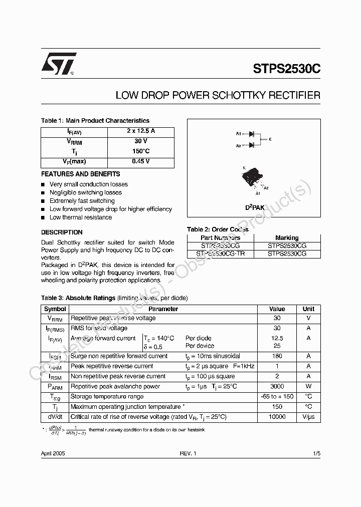 STPS2530CG_801168.PDF Datasheet