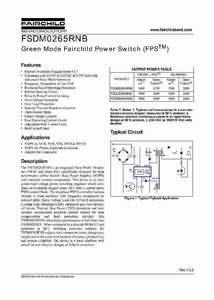 FSDM0265RNB_451113.PDF Datasheet