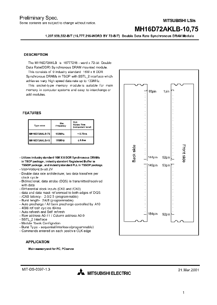 MH16D72AKLB-10_463712.PDF Datasheet