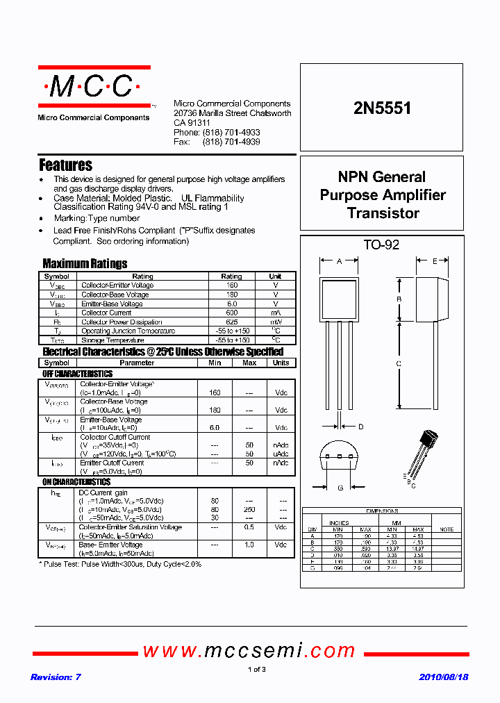2n5551 datasheet pdf software