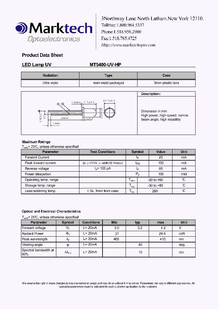 MT5400-UV-HP_851691.PDF Datasheet