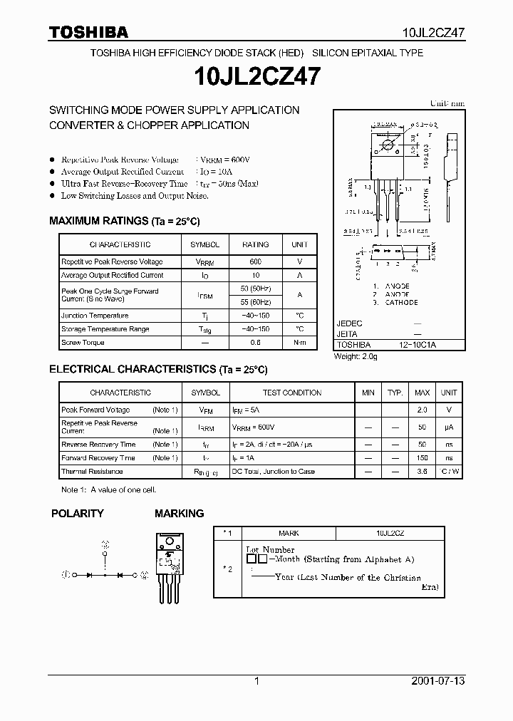 10JL2CZ47_499327.PDF Datasheet Download --- IC-ON-LINE