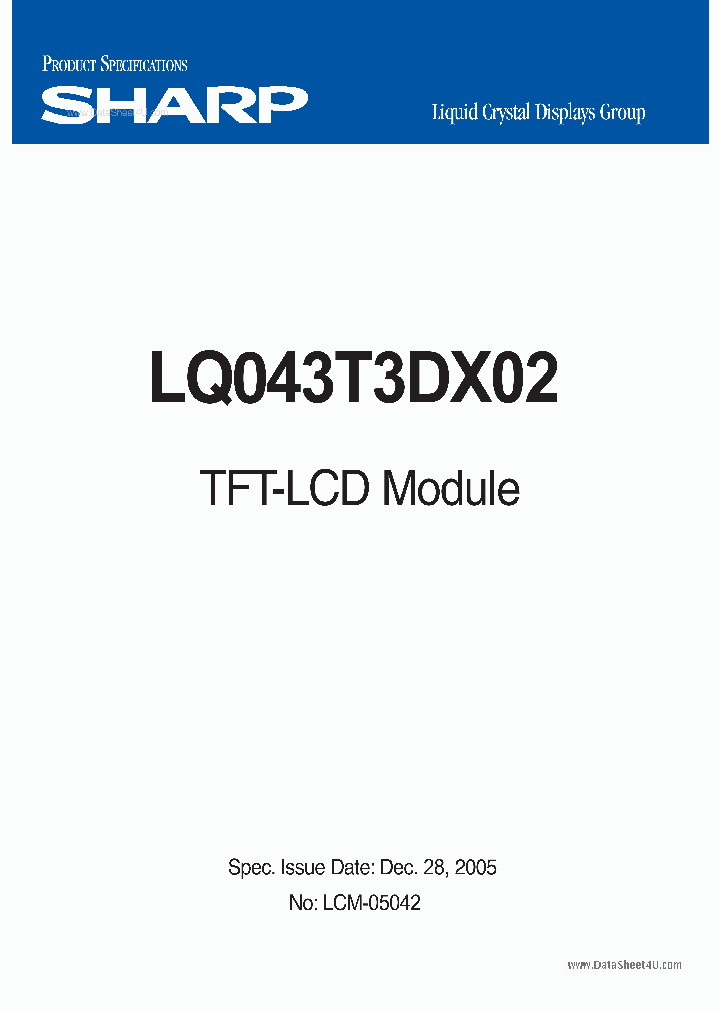 LQ043T3DX02_456523.PDF Datasheet