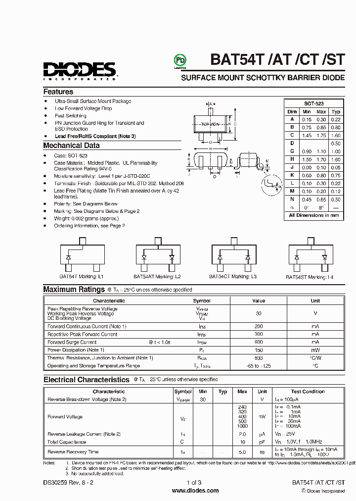 BAT54T-7-F_499902.PDF Datasheet
