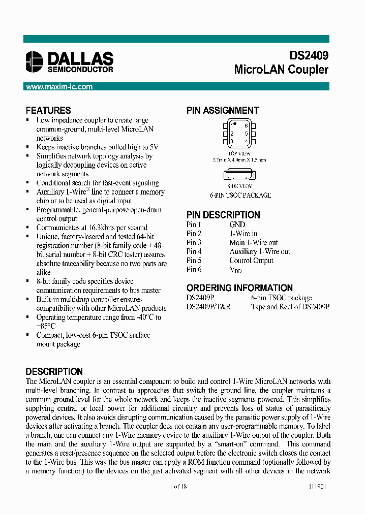 DS2409_539582.PDF Datasheet Download --- IC-ON-LINE