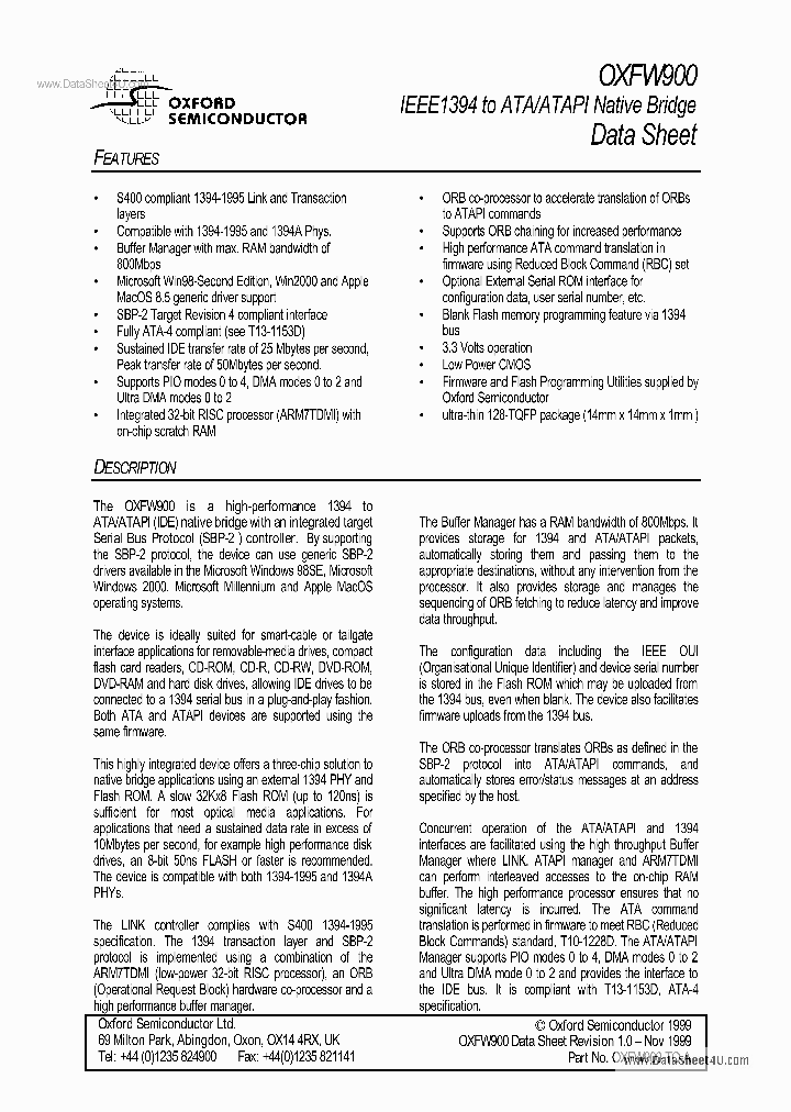 OXFW900_468239.PDF Datasheet