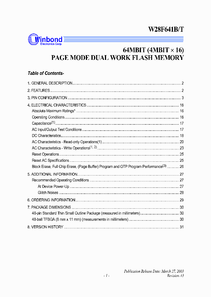W28F641TT80L_899638.PDF Datasheet