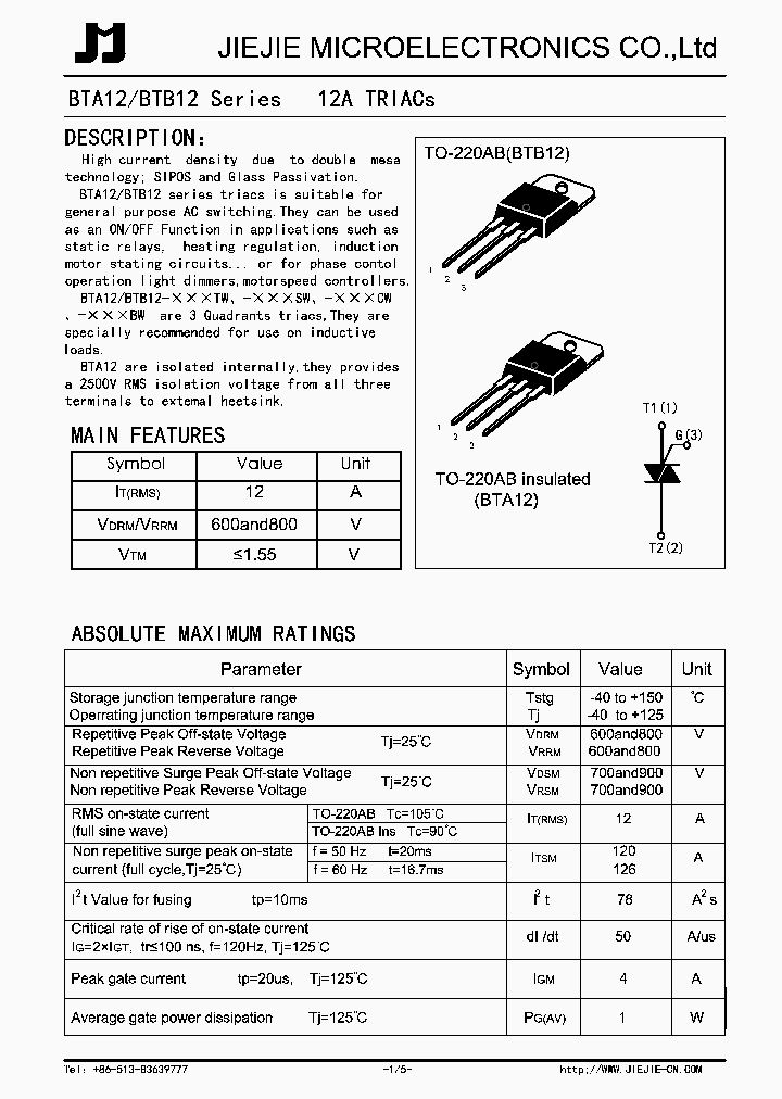 Bta12 600b Datasheet Pdf Pinout Triacs | Porn Sex Picture