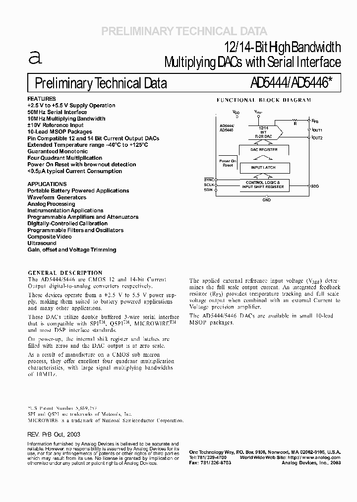 AD5444YRM-U1_625808.PDF Datasheet