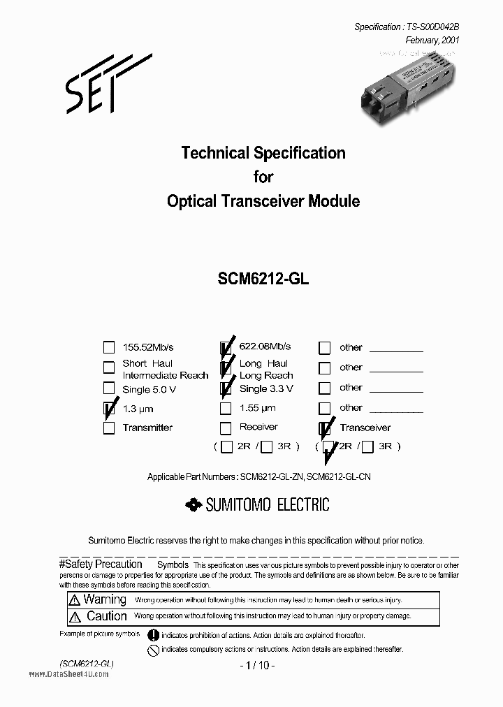 SCM6212GL_498798.PDF Datasheet Download