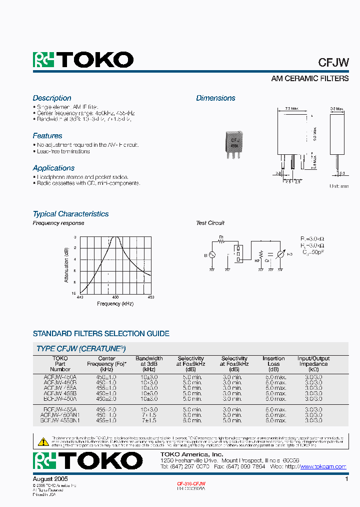 CFJW_556460.PDF Datasheet Download --- IC-ON-LINE
