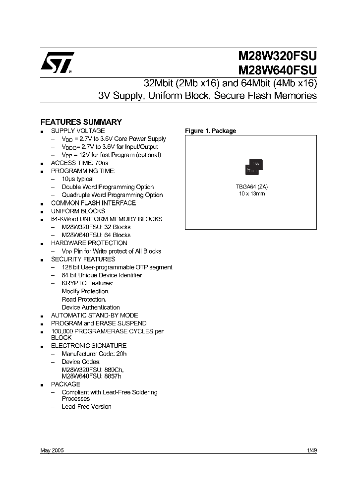 M28W320FSU-ZA_682292.PDF Datasheet