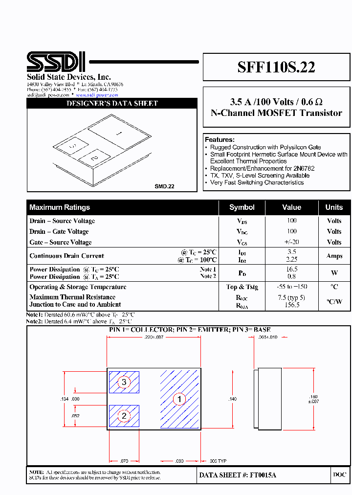 SFF110S22_600120.PDF Datasheet