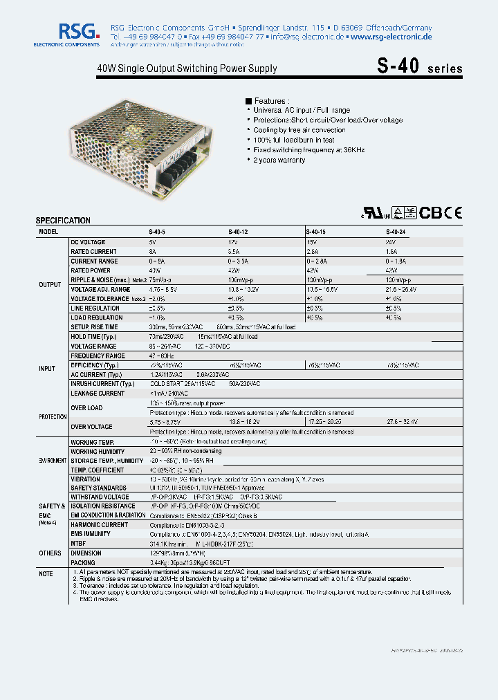 S-40-24_955449.PDF Datasheet Download --- IC-ON-LINE